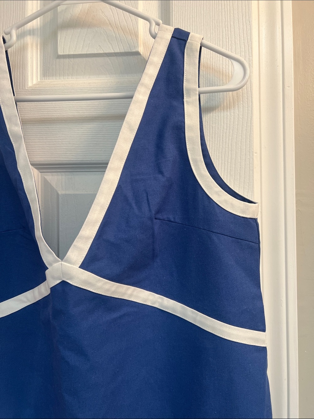 Commence Contrast Trim Linen-blend Mini Dress - Picture 4 of 8